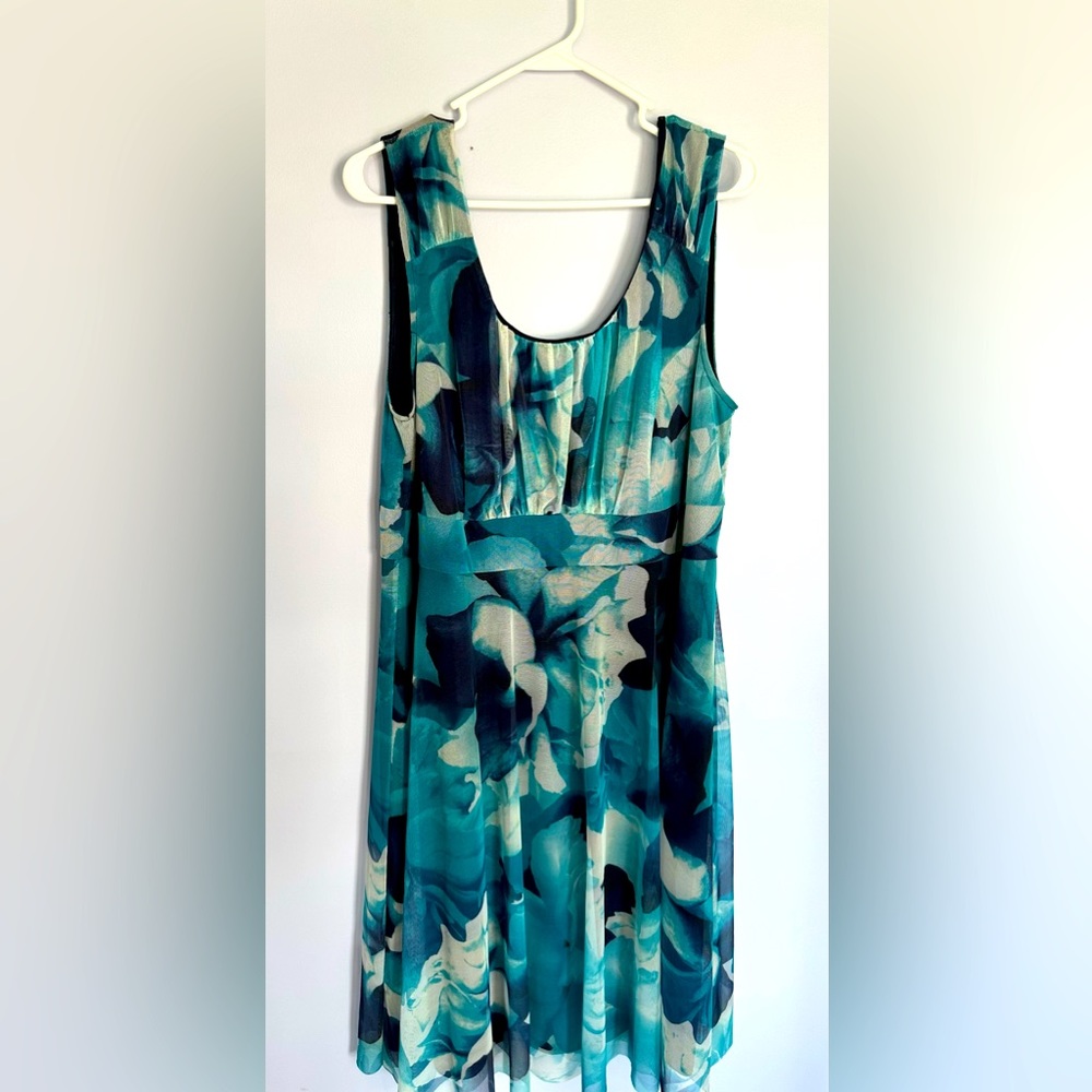 Signature by Ella 16W dress. Silky under layer and sheer top layer.